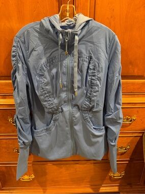 Light Blue Hooded Zip Jacket